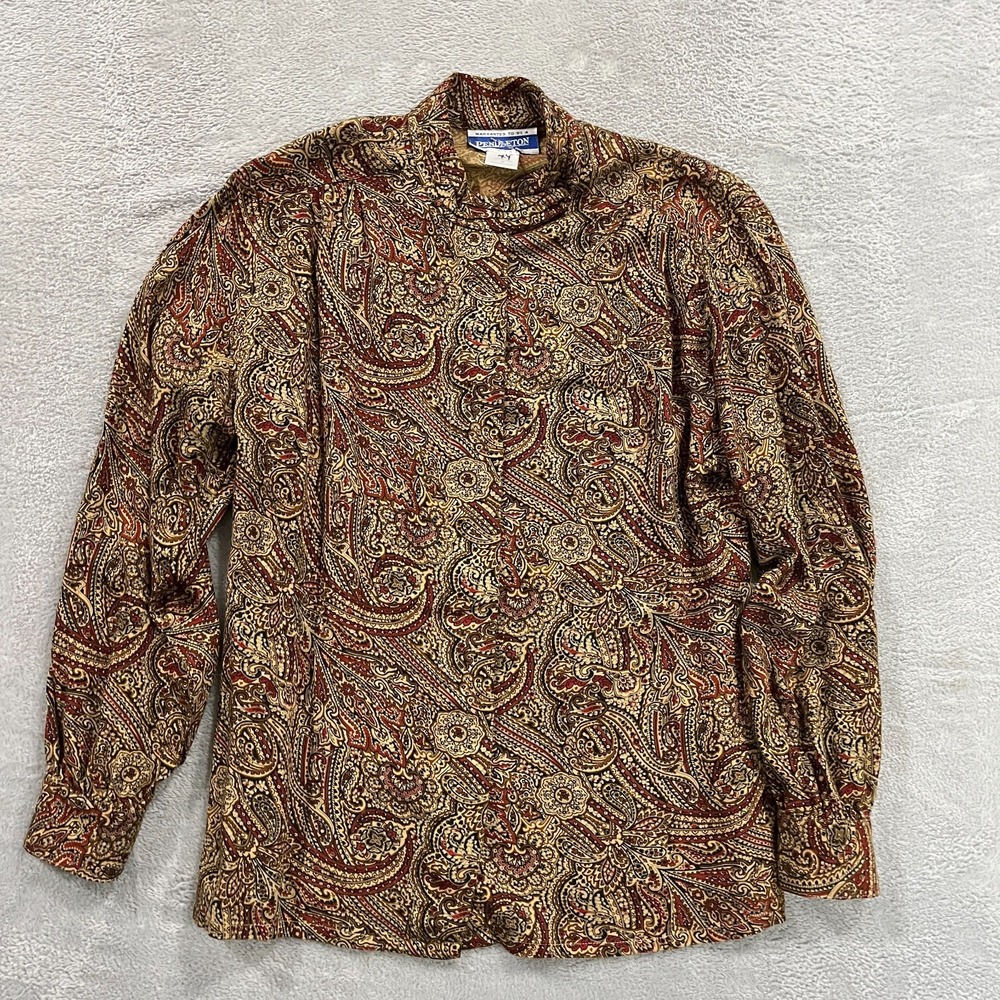 Vintage Pendleton Shirt Women 6 Button Western Paisley Rodeo Southwester Artsy